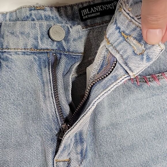 Blanknyc The Barrow Vintage High Rise Denim Short PINK Crochet Stitches SZ 26 B4 - Picture 11 of 12